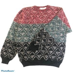 Oggi Mode Vintage Color Block Sweater